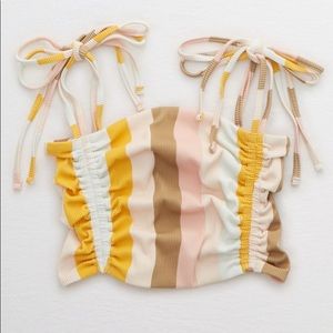 Aerie Ribbed Longline Bandeau Bikini Top